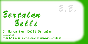 bertalan belli business card